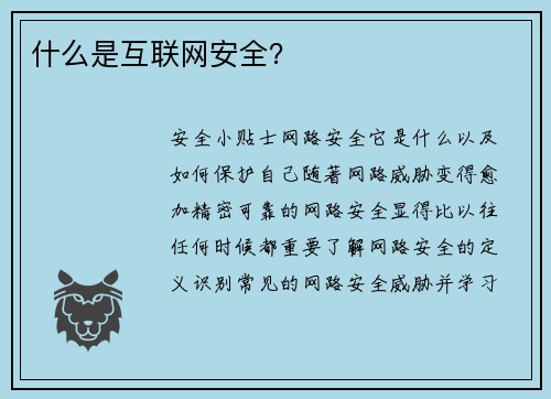 什么是互联网安全？